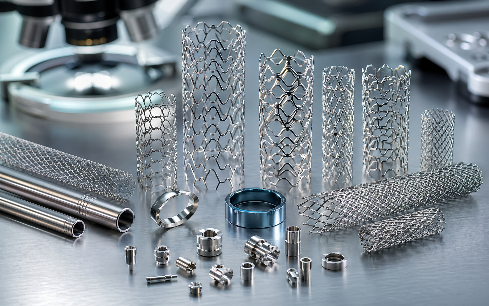 Braided wire reinforcement and implant structure samples